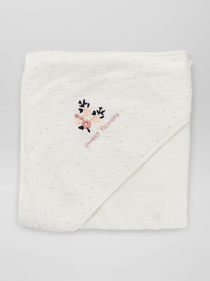 Capa de baño + manopla - 2 piezas BLANCO - Kiabi