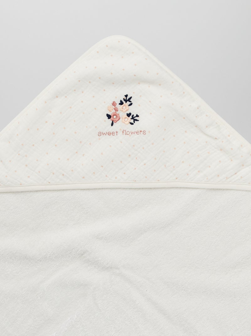 Capa de baño + manopla - 2 piezas BLANCO - Kiabi