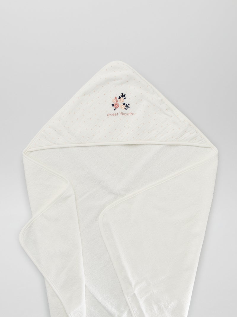 Capa de baño + manopla - 2 piezas BLANCO - Kiabi