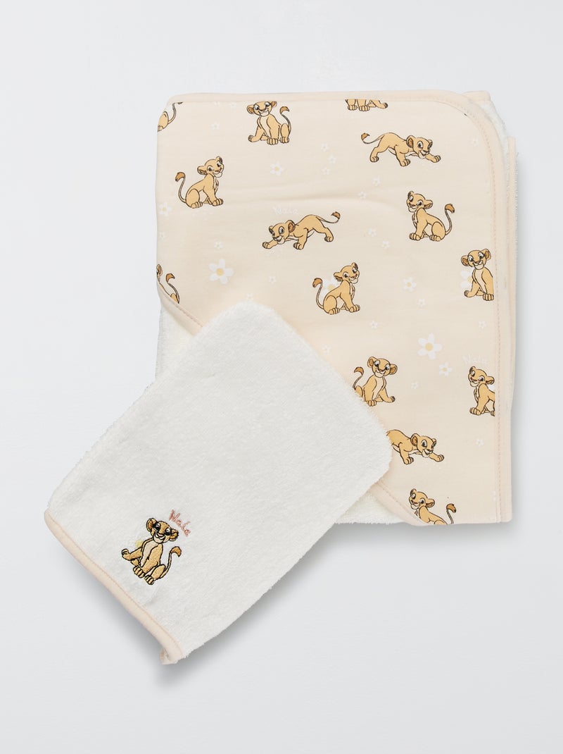 Capa de baño + manopla 'Nala' BLANCO - Kiabi
