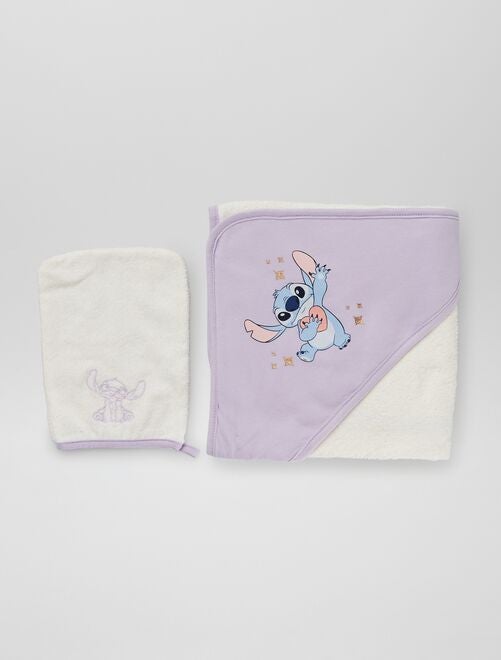 Capa de baño + manopla 'Stitch' - Kiabi