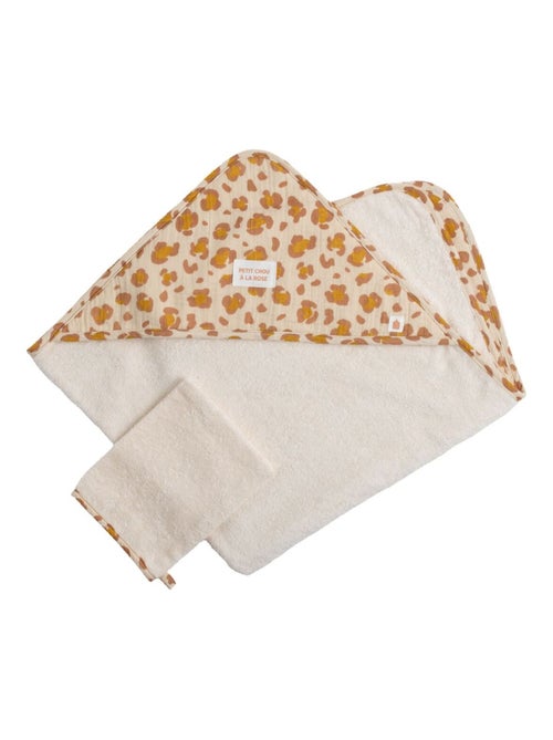 Capa de baño para bebé en gasa de algodón con manopla de - SAUTHON - Kiabi