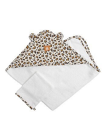 Capa de baño para bebé en gasa de algodón con manopla de - SAUTHON