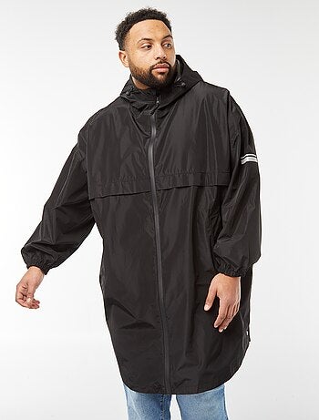 Capa de lluvia larga con capucha