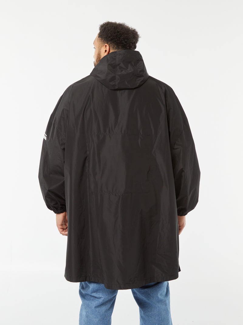 Capa de lluvia larga con capucha negro - Kiabi