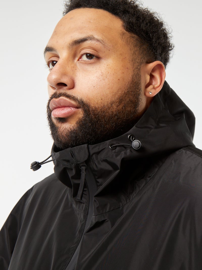 Capa de lluvia larga con capucha negro - Kiabi