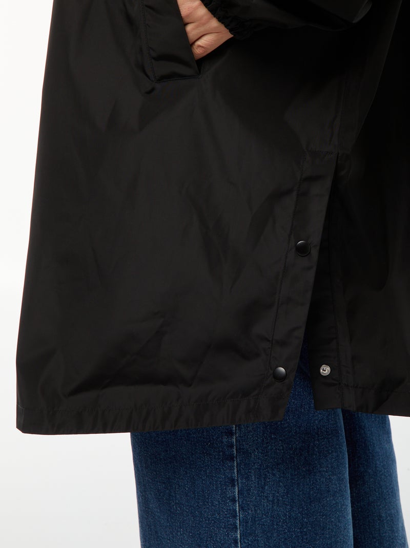 Capa de lluvia larga con capucha negro - Kiabi