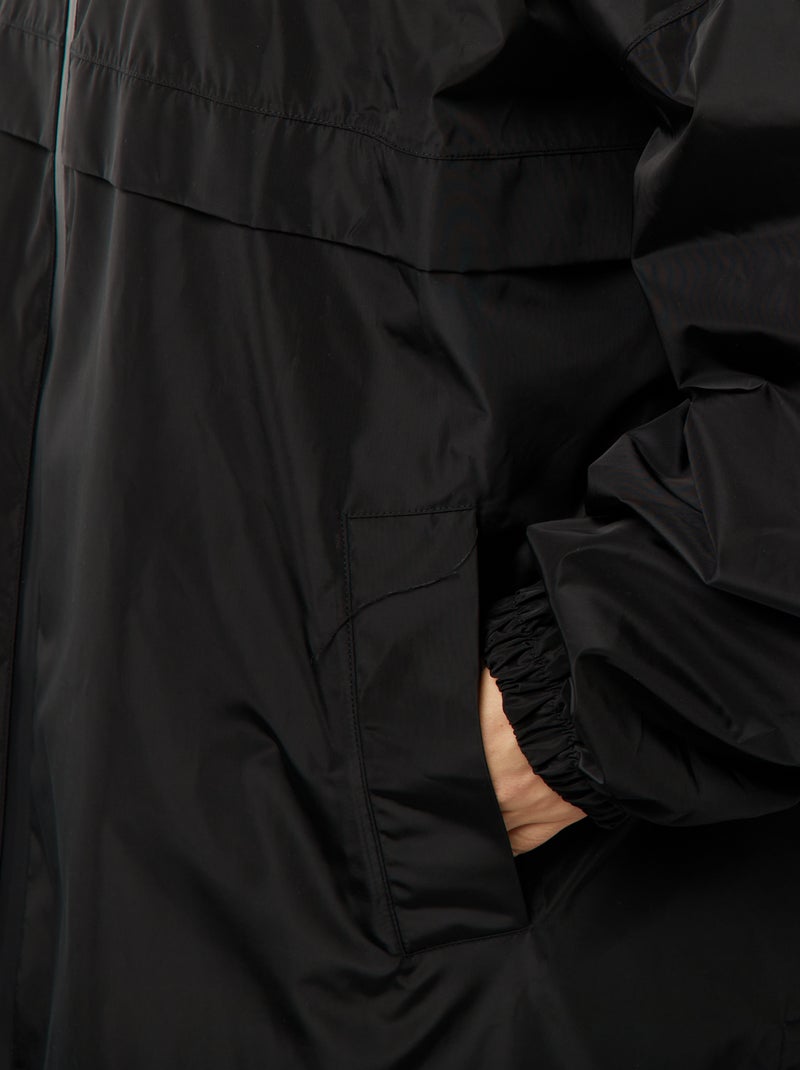 Capa de lluvia larga con capucha negro - Kiabi