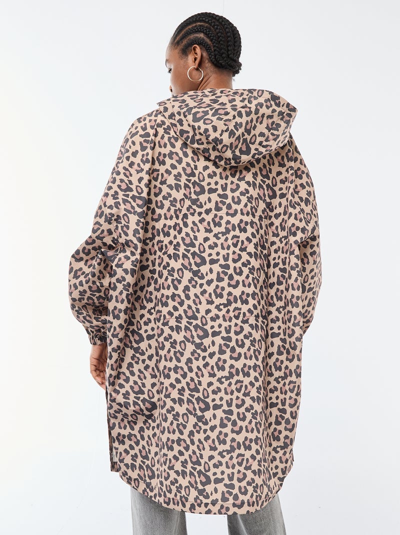 Capa de lluvia repelente al agua con capucha Beige - Kiabi