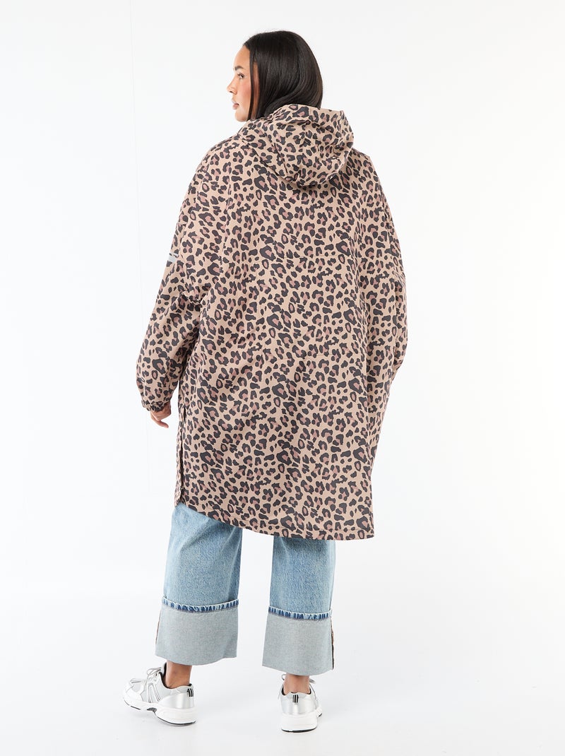 Capa de lluvia repelente al agua con capucha Beige - Kiabi