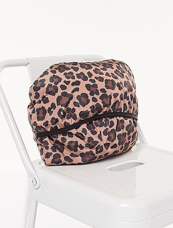 Capa de lluvia repelente al agua con estampado de leopardo