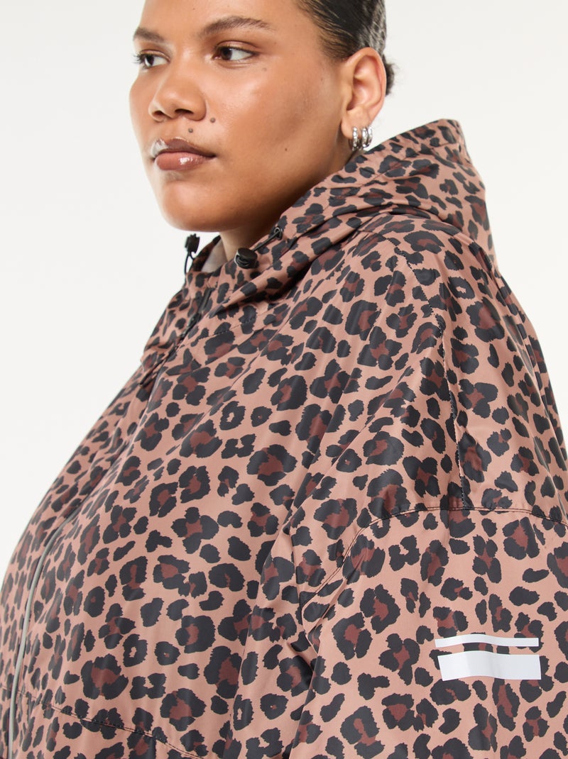 Capa de lluvia repelente al agua con estampado de leopardo Marron - Kiabi