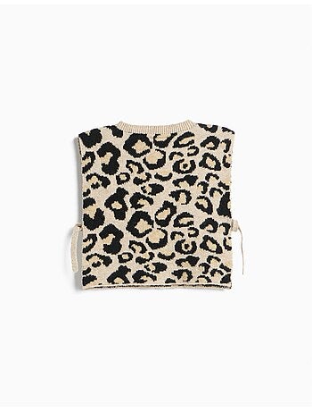 Capa de punto con estampado animal, mo fashion
