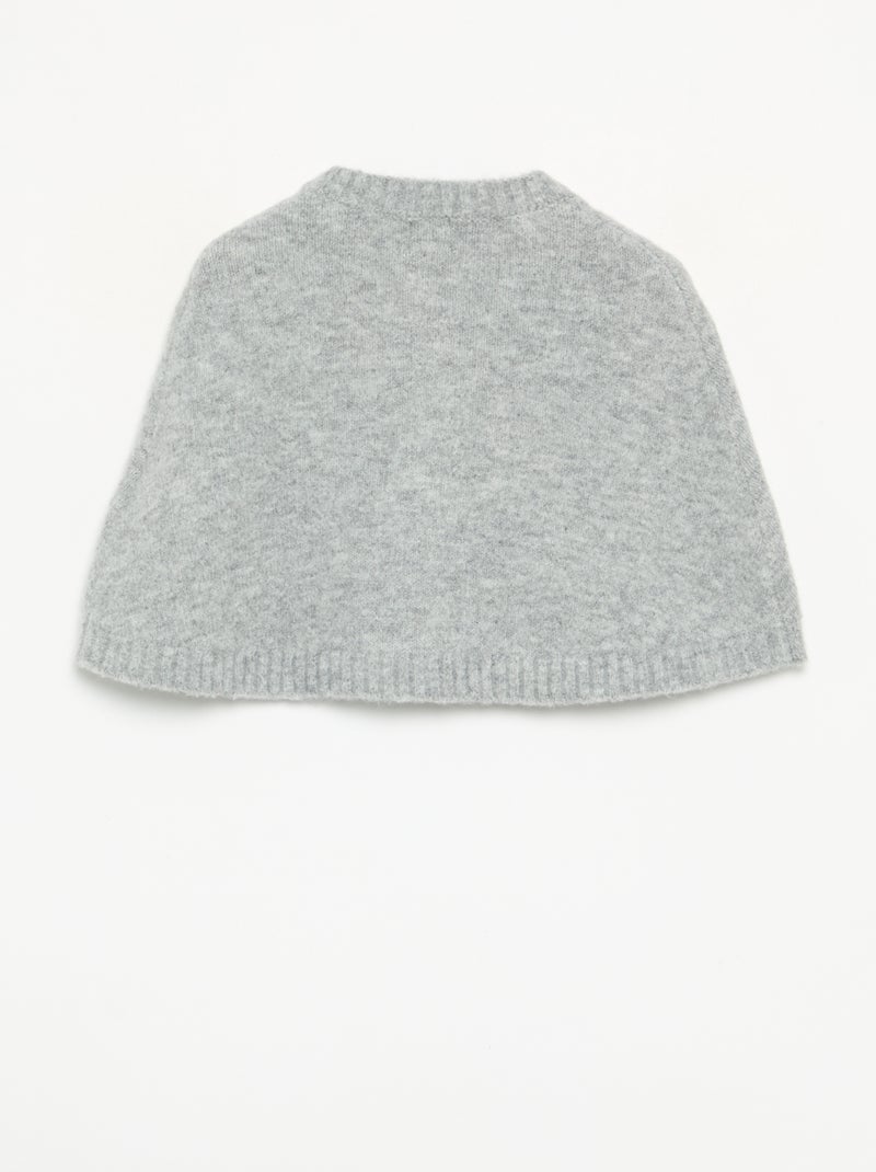 Capa de punto con lazos de terciopelo Gris - Kiabi