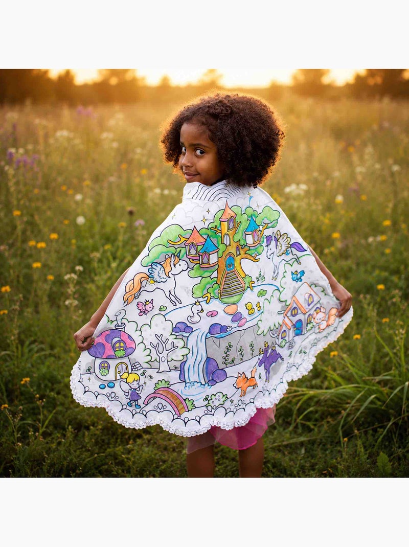 Capa infantil de algodón para colorear princesa | Great Pretenders Azul turquesa - Kiabi