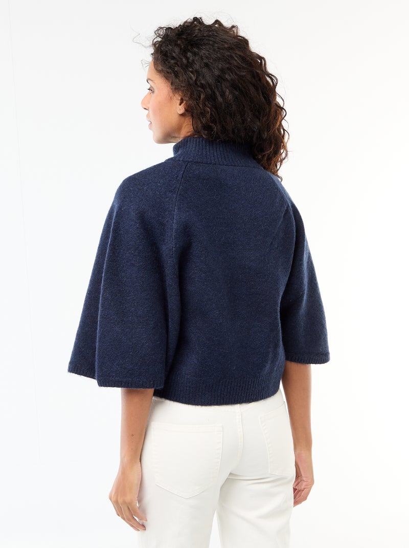 Capa tipo jersey con cuello alto Azul - Kiabi