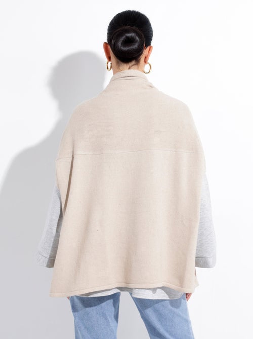 Capa tipo poncho de punto cálida con lana - AFIBEL - Kiabi