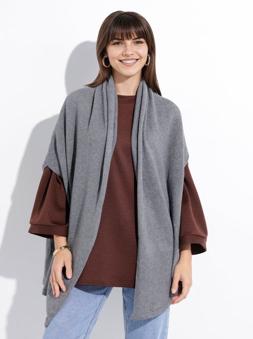 Capa tipo poncho de punto cálida con lana - AFIBEL - Kiabi