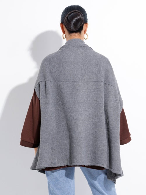 Capa tipo poncho de punto cálida con lana - AFIBEL - Kiabi
