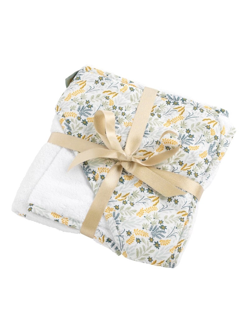 Capa y guante de baño de algodón - SAUTHON Blanco - Kiabi