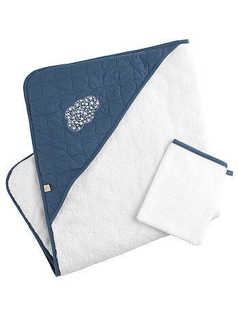 Capa y manopla de baño de algodón acolchado y - SAUTHON