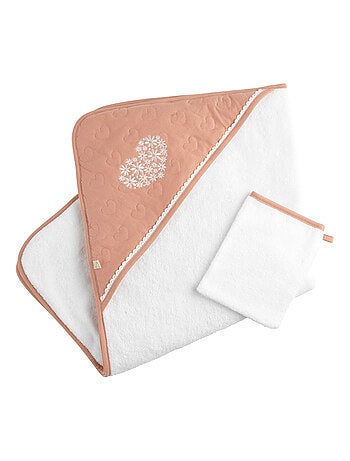 Capa y manopla de baño de algodón acolchado y - SAUTHON