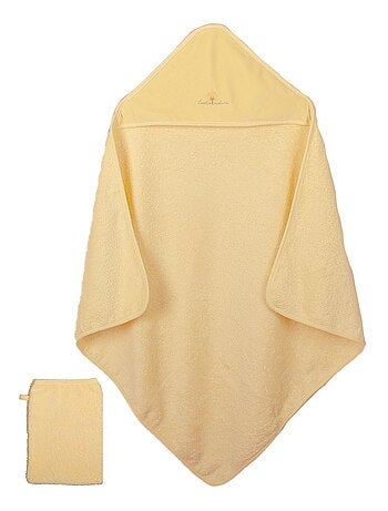 Capa y manopla de baño de algodón orgánico