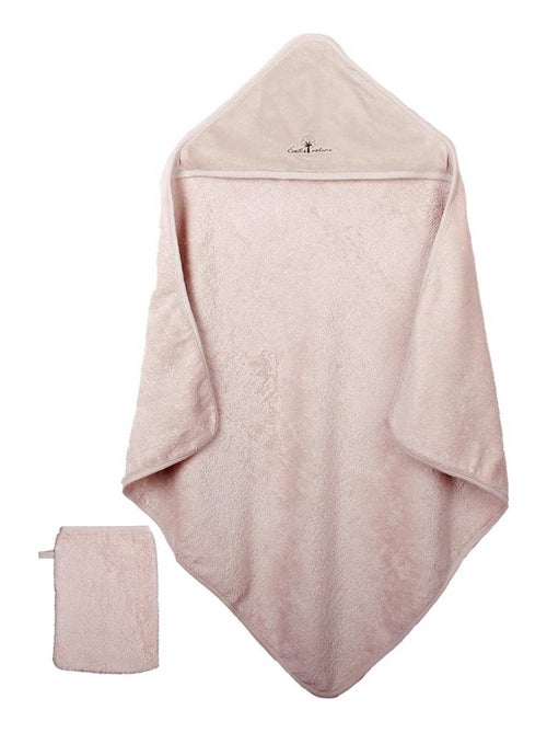 Capa y manopla de baño de algodón orgánico - Kiabi
