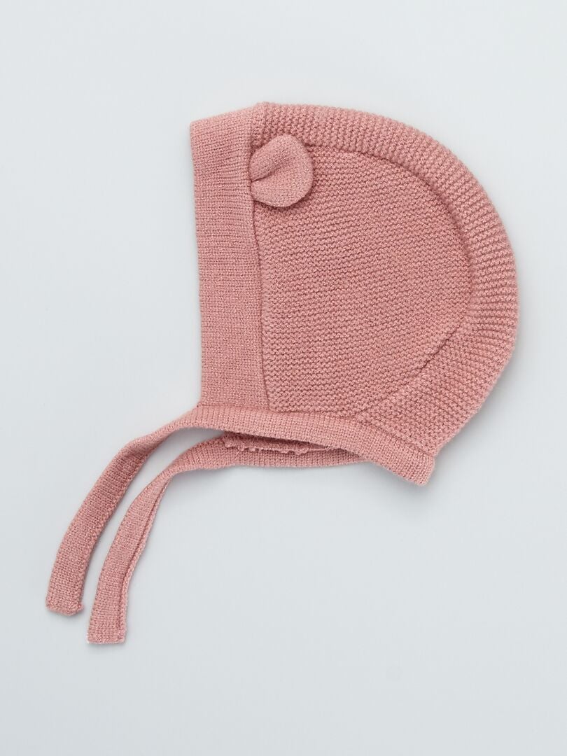Capota de punto tricotado rosa - Kiabi