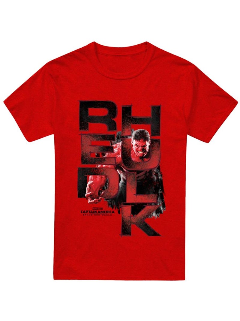 Captain America: Brave New World - Camiseta de Red Hulk Logotipo para Adultos Unisex Rojo - Kiabi