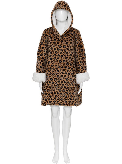 Capucha 85x118cm beige estampado leopardo - Kiabi