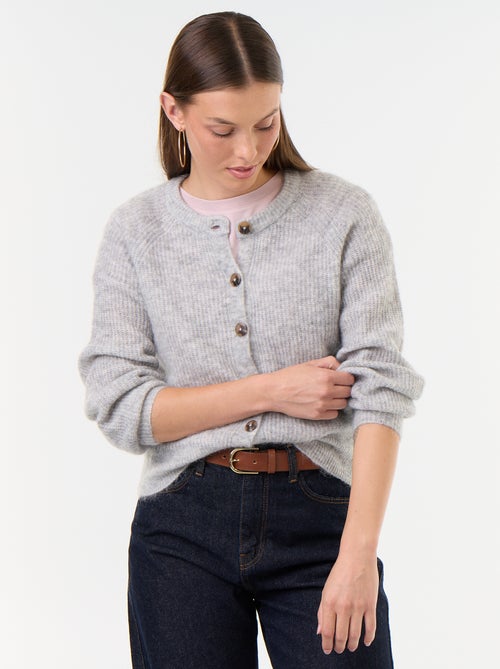 Cárdigan abotonado de mohair y lana mezclada - Kiabi Cárdigan abotonado de mohair y lana mezclada - Kiabi