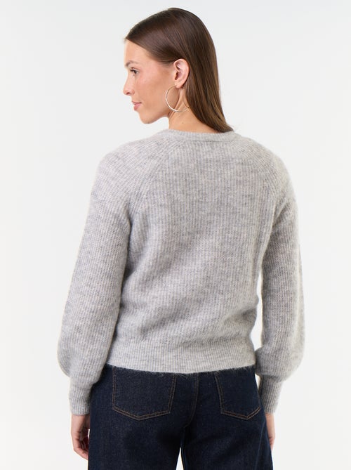 Cárdigan abotonado de mohair y lana mezclada - Kiabi Cárdigan abotonado de mohair y lana mezclada - Kiabi