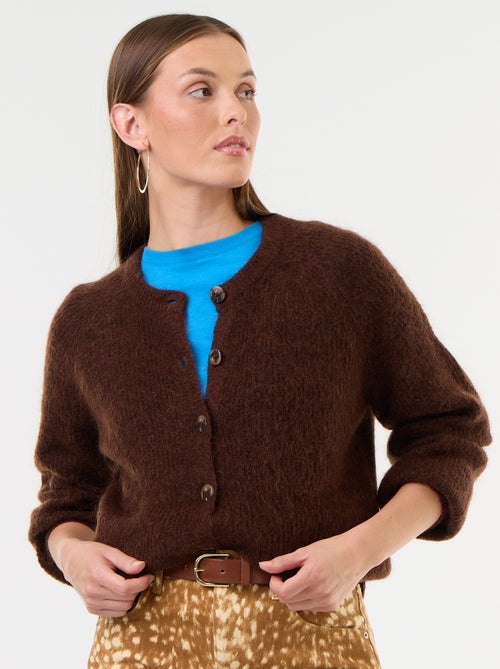 Cárdigan abotonado de mohair y lana mezclada - Kiabi Cárdigan abotonado de mohair y lana mezclada - Kiabi
