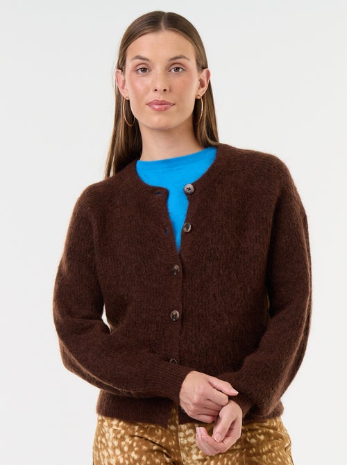 Cárdigan abotonado de mohair y lana mezclada - Kiabi Cárdigan abotonado de mohair y lana mezclada - Kiabi
