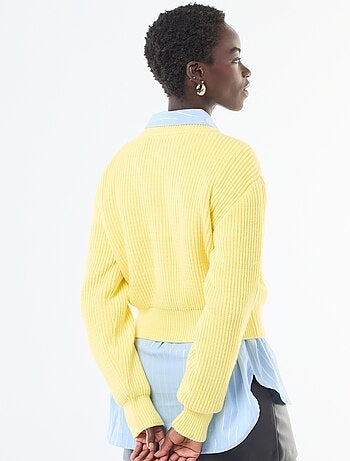 Cárdigan abotonado de punto grueso