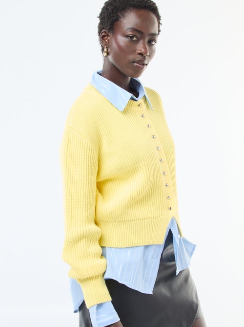 Cárdigan abotonado de punto grueso - Kiabi