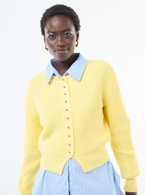 Cárdigan abotonado de punto grueso - Kiabi