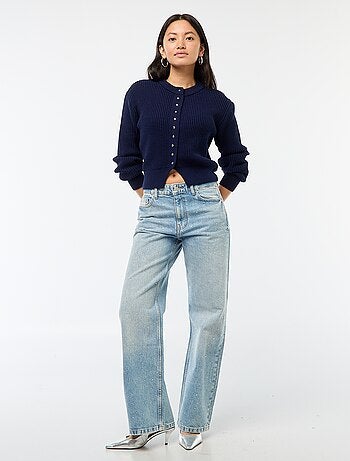 Cárdigan abotonado de punto grueso