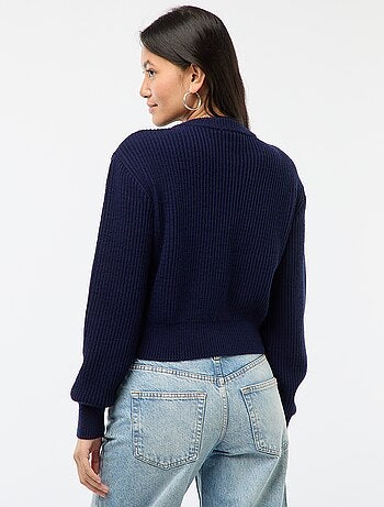 Cárdigan abotonado de punto grueso