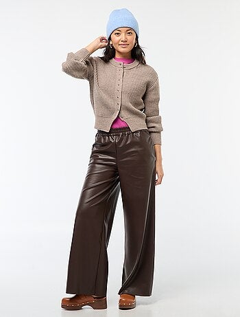 Cárdigan abotonado de punto grueso