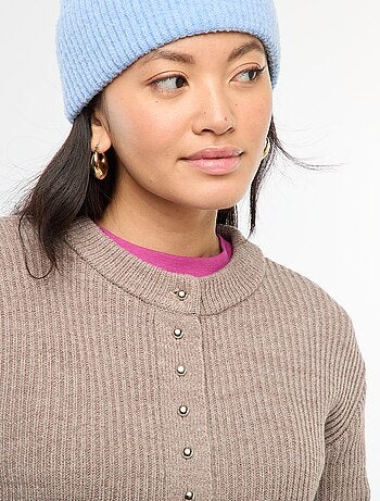 Cárdigan abotonado de punto grueso