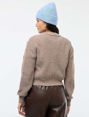 Cárdigan abotonado de punto grueso