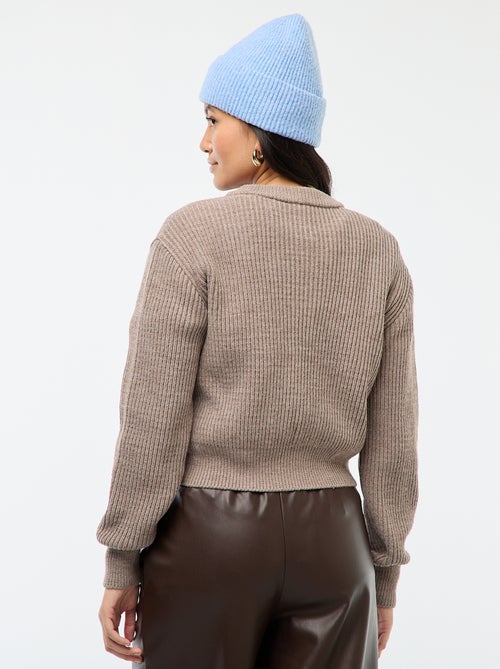 Cárdigan abotonado de punto grueso - Kiabi