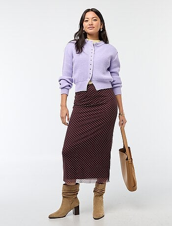 Cárdigan abotonado de punto grueso