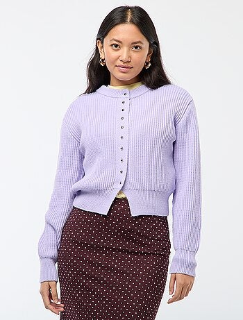 Cárdigan abotonado de punto grueso