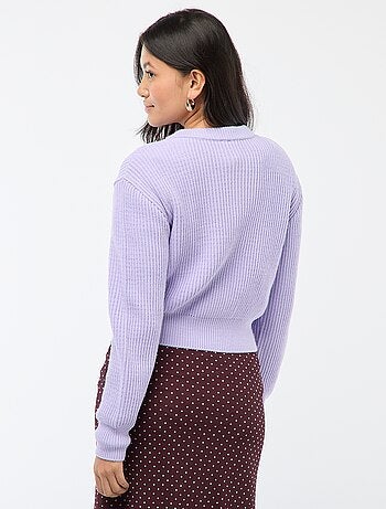 Cárdigan abotonado de punto grueso