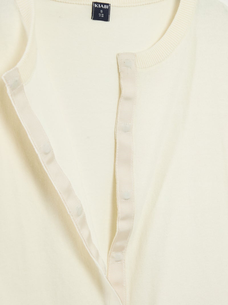 Cárdigan básico - colección fácil de poner Blanco - Kiabi