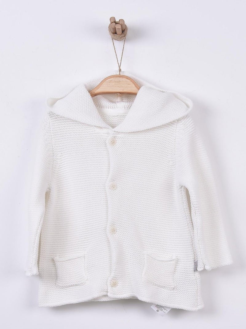Cardigan bebé con capucha de algodón orgánico | kitikate Crudo - Kiabi