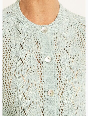 Cárdigan calado con botones de lana y cachemira - Afibel